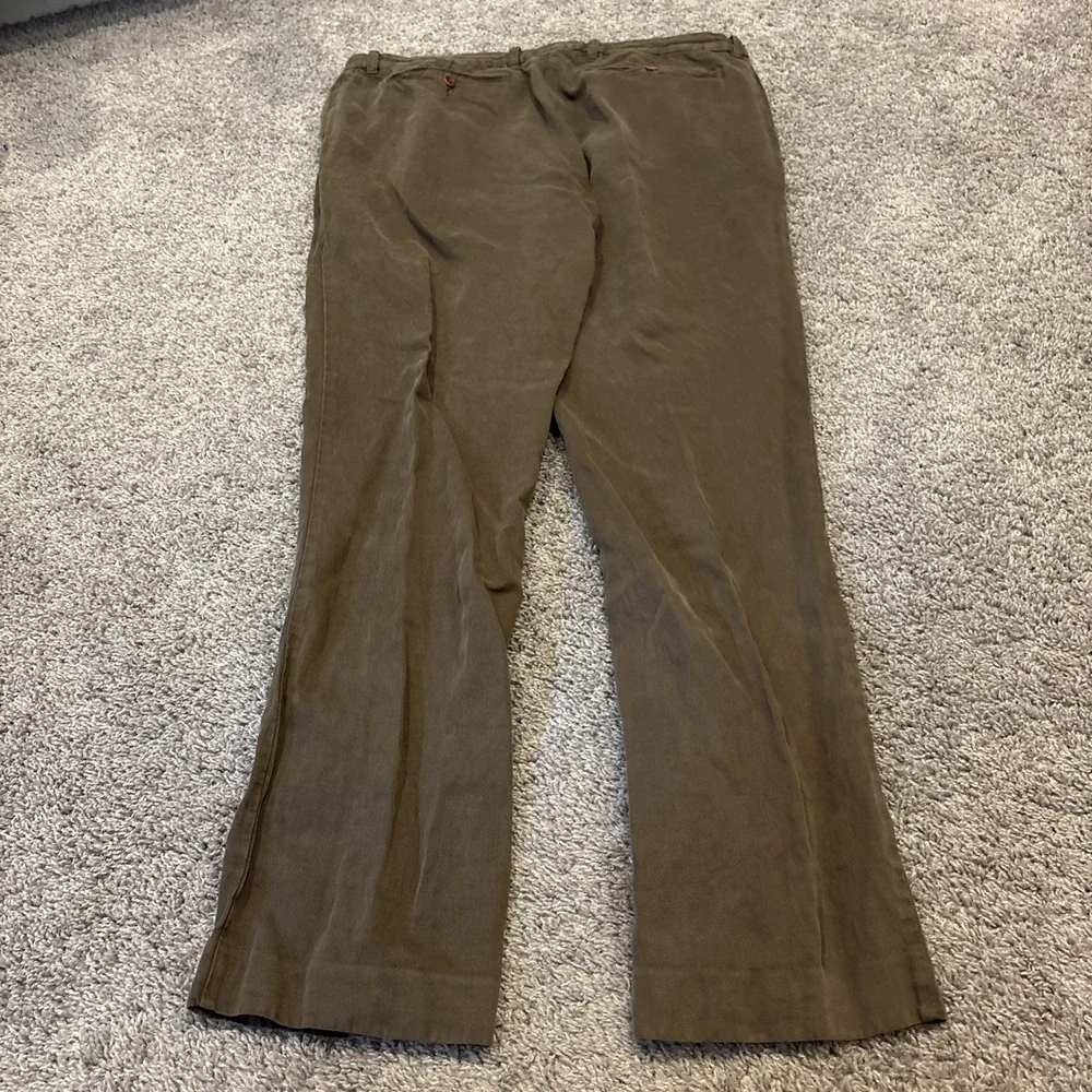 Tommy Bahama Linen Blend Pants Men's 36x32 Green Casual Straight Leg 45% Linen